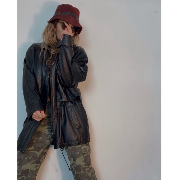 Jackets & Blazers - Vintage Learsi Black Leather Parka – Tagged Small (Fits Women’s M/L)